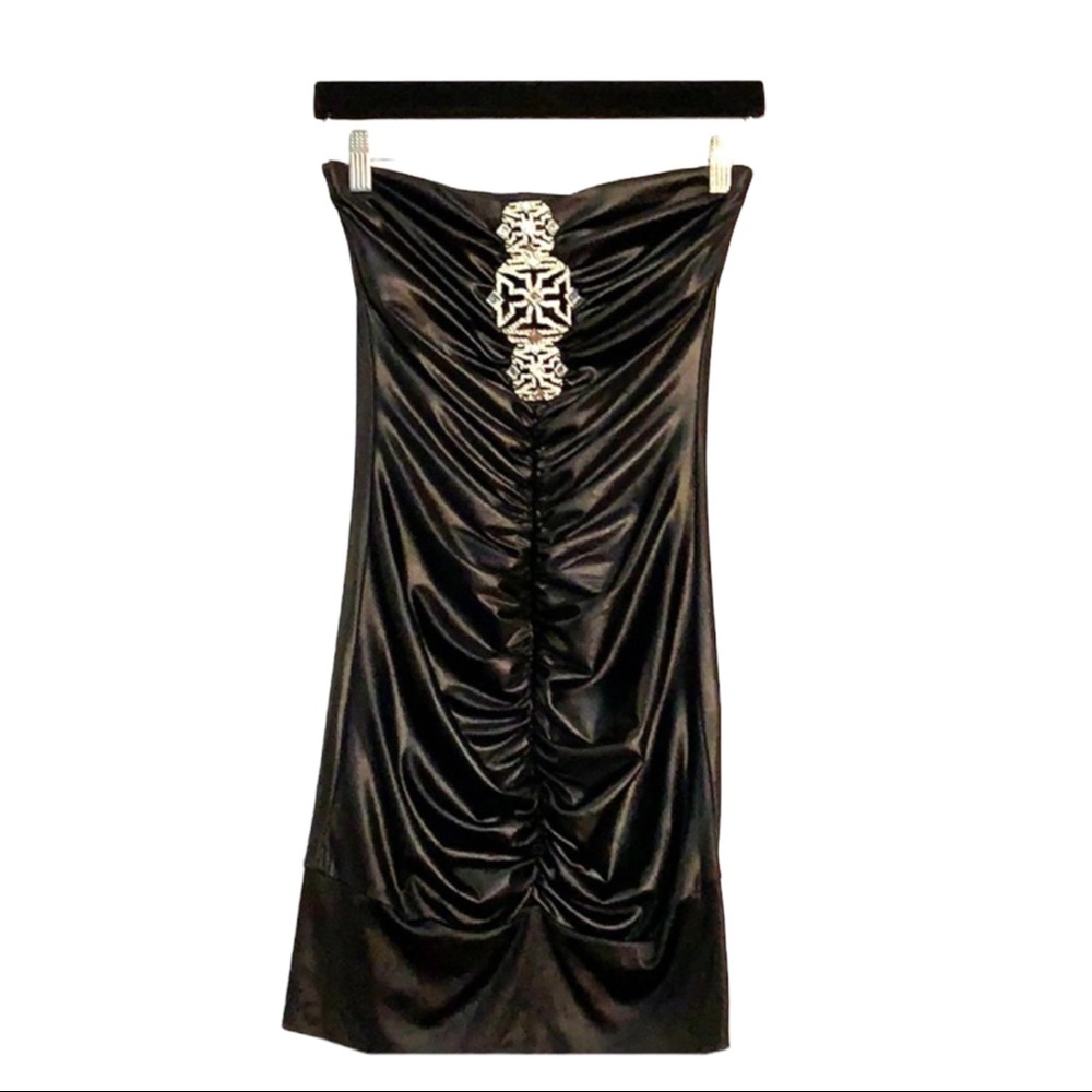 Bebe RHINESTONE BLACK DRESS Size Small - Picture 8 of 8